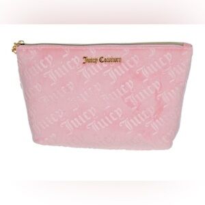 Juicy Couture Classic Velour Travel Cosmetic Case - Pink NWT